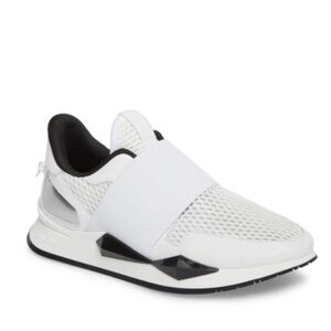 White and Black Givenchy Stretch-Mesh Slip On Sneakers